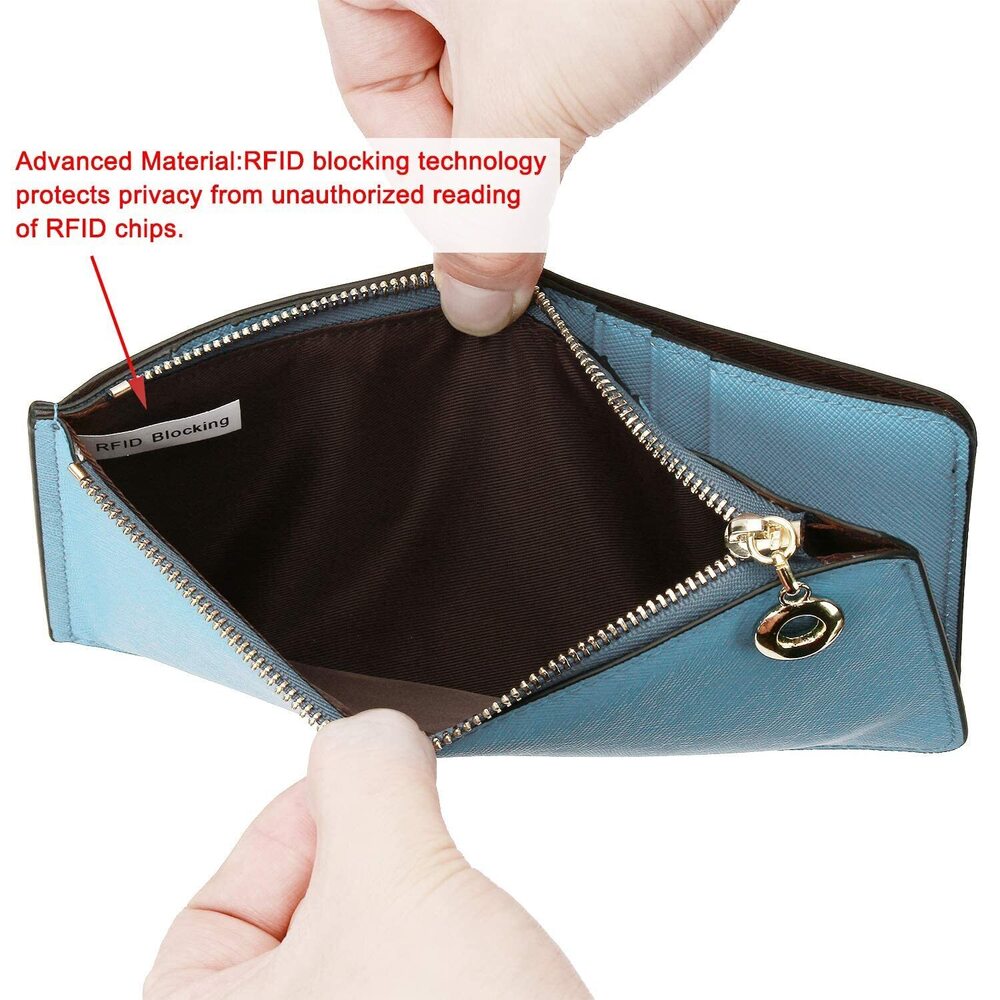 3349 RFID Blocking Leather Wallets Cell Phone Pocket Card Holder Organizer - Picture 6 of 8